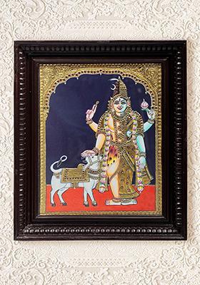 Ardhanarishvara Tanjore Painting 24K Gold