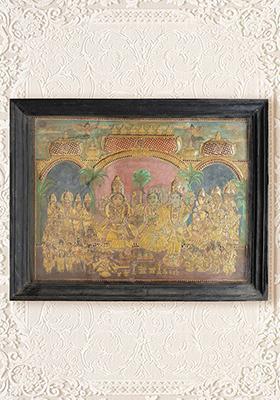 Meenakshi Kalyanam Tanjore Painting 24K Gold