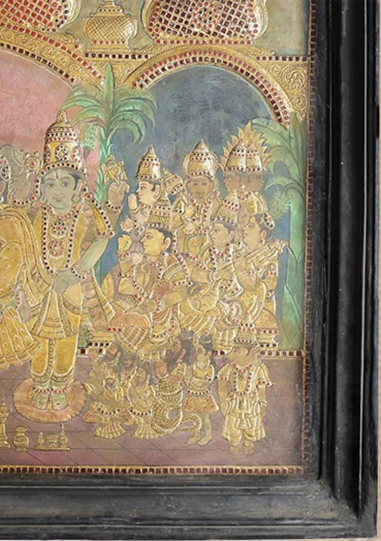 Meenakshi Kalyanam Tanjore Painting 24K Gold