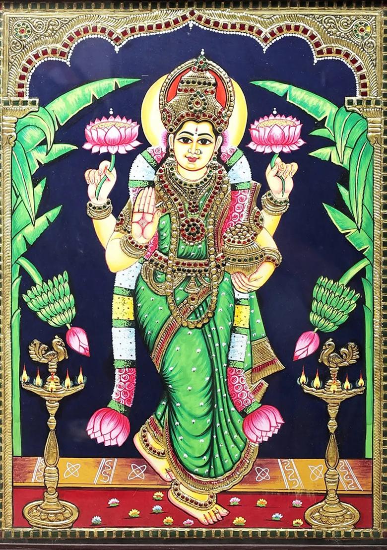 Goddess Lakshmi Tanjore Painting