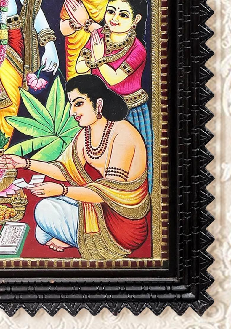 Satyanarayan Katha Tanjore Painting 24K Gold