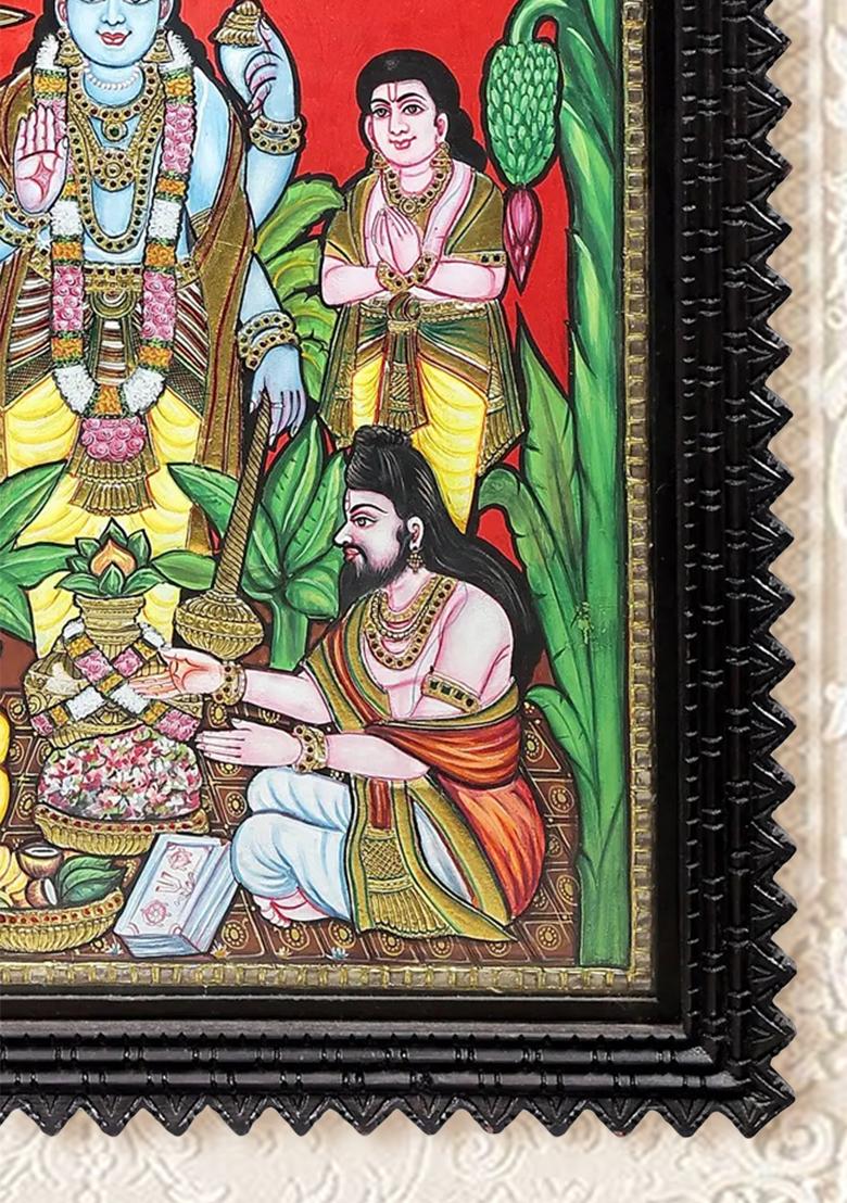 Satyanarayan Katha Tanjore Painting 24K Gold
