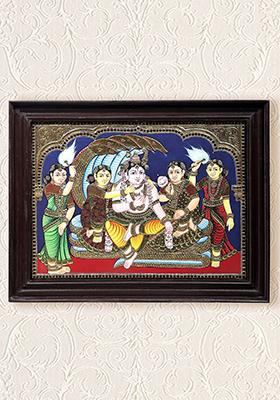 Shesha Shayi Vishnu Tanjore Painting 24K Gold