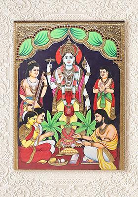 Lord Vishnu Tanjore Painting