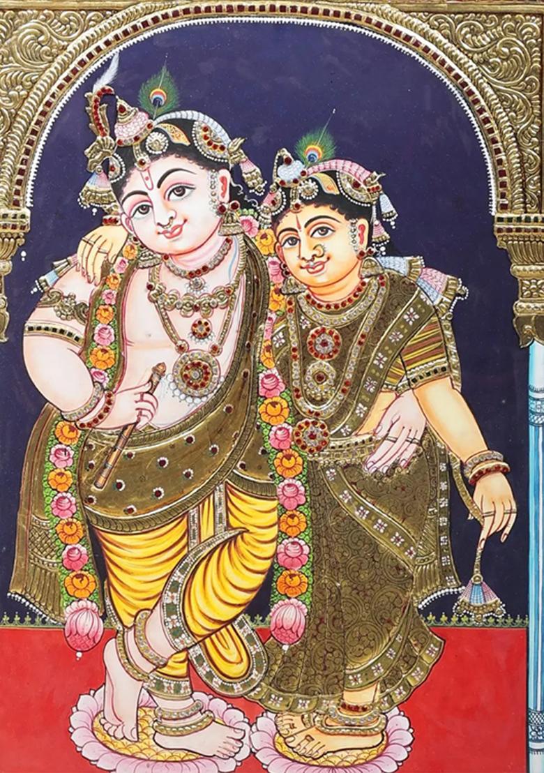 Radha Krishna Tanjore Painting