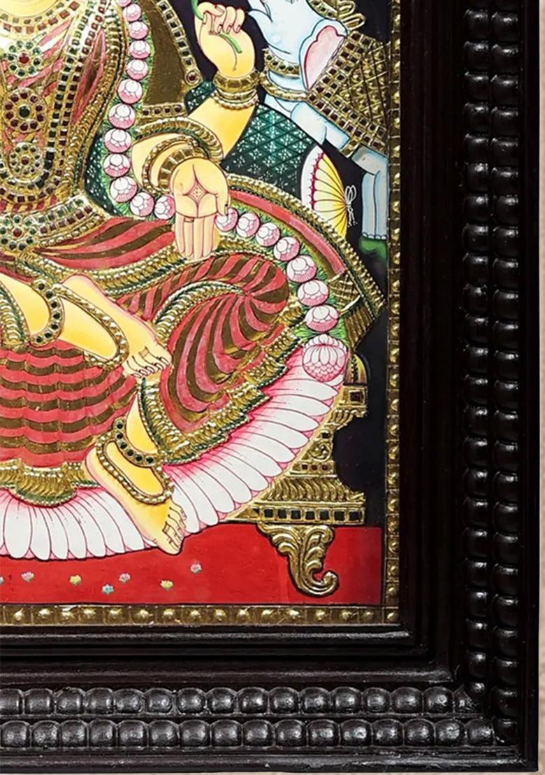 Padmasana Gajalakshmi Tanjore Painting