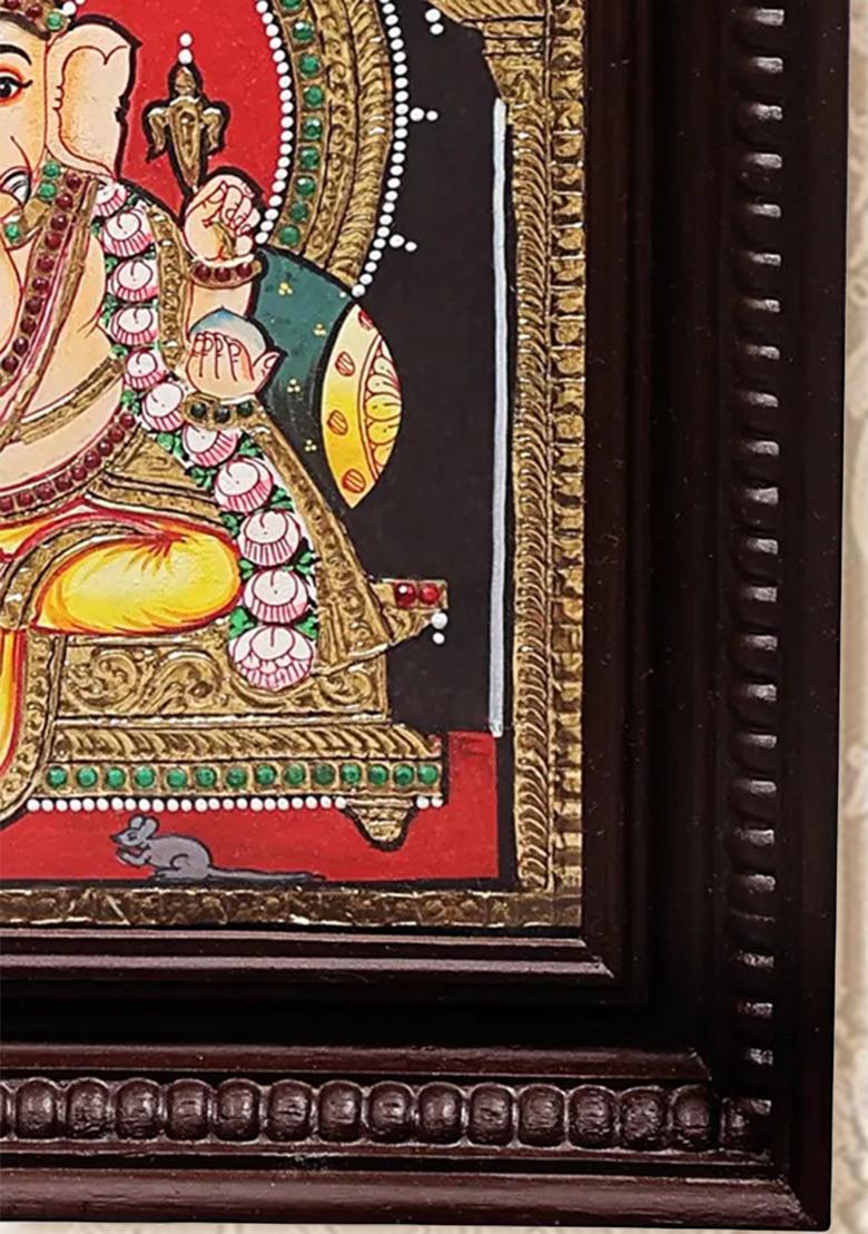 Lord Ganesha Tanjore Painting 24K Gold