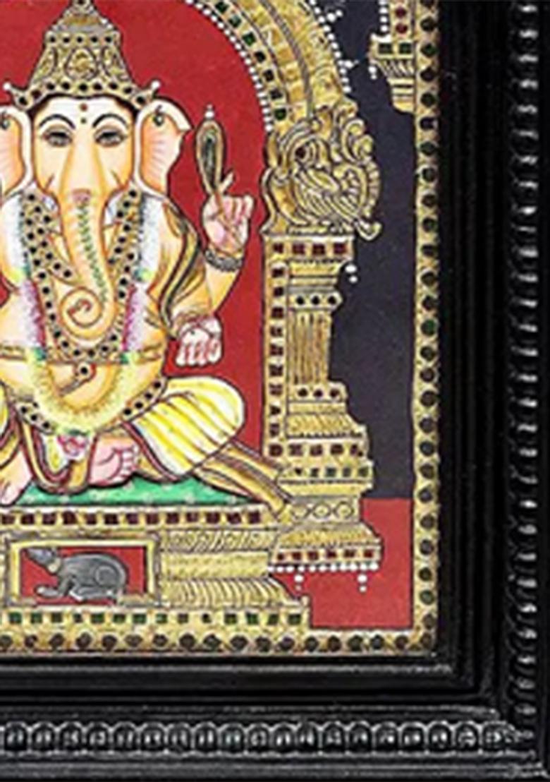 Lord Ganesha Tanjore Painting 24K Gold