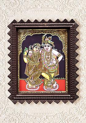 Radha Krishna Tanjore Painting 24K Gold