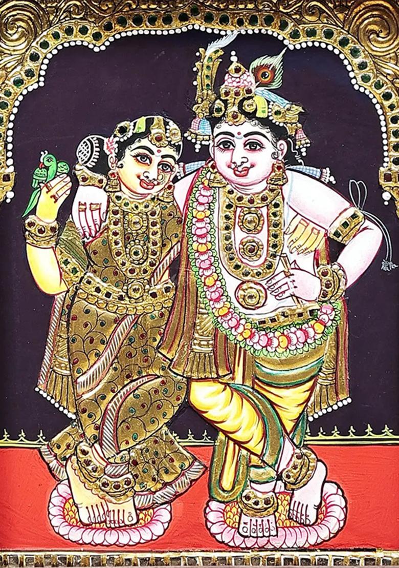 Radha Krishna Tanjore Painting 24K Gold