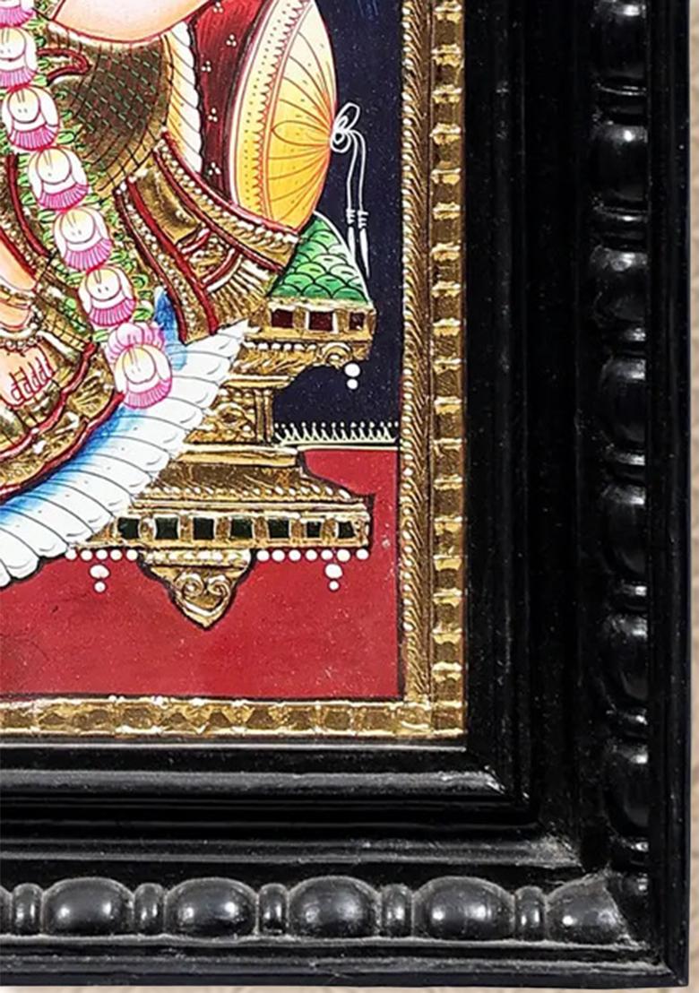 Goddess Saraswati Tanjore Painting 24K Gold