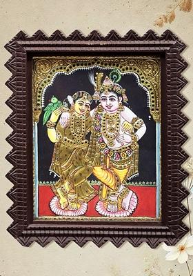 Lord Krishna And Radha Tanjore Painting