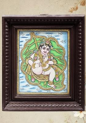 Vatapatrashayi Krishna Tanjore Painting