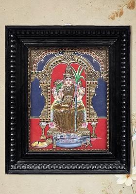 Goddess Rajarajeshwari Tanjore Painting