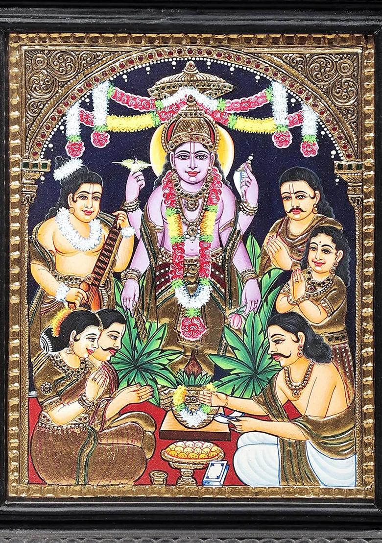 Lord Vishnu Tanjore Painting