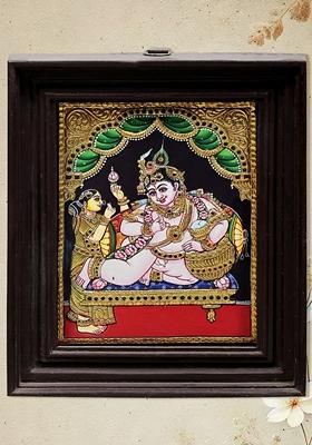 Butter Krishna Tanjore Sacred Indian Painting