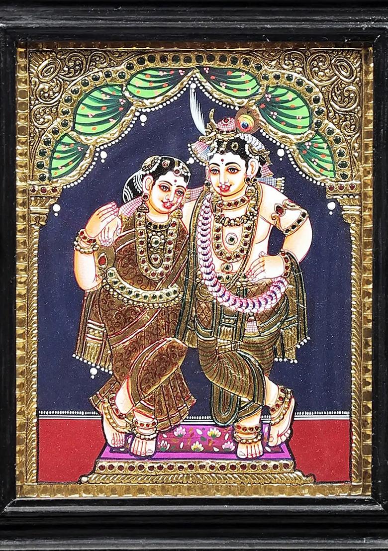 Lord Krishna And Radha Tanjore Painting