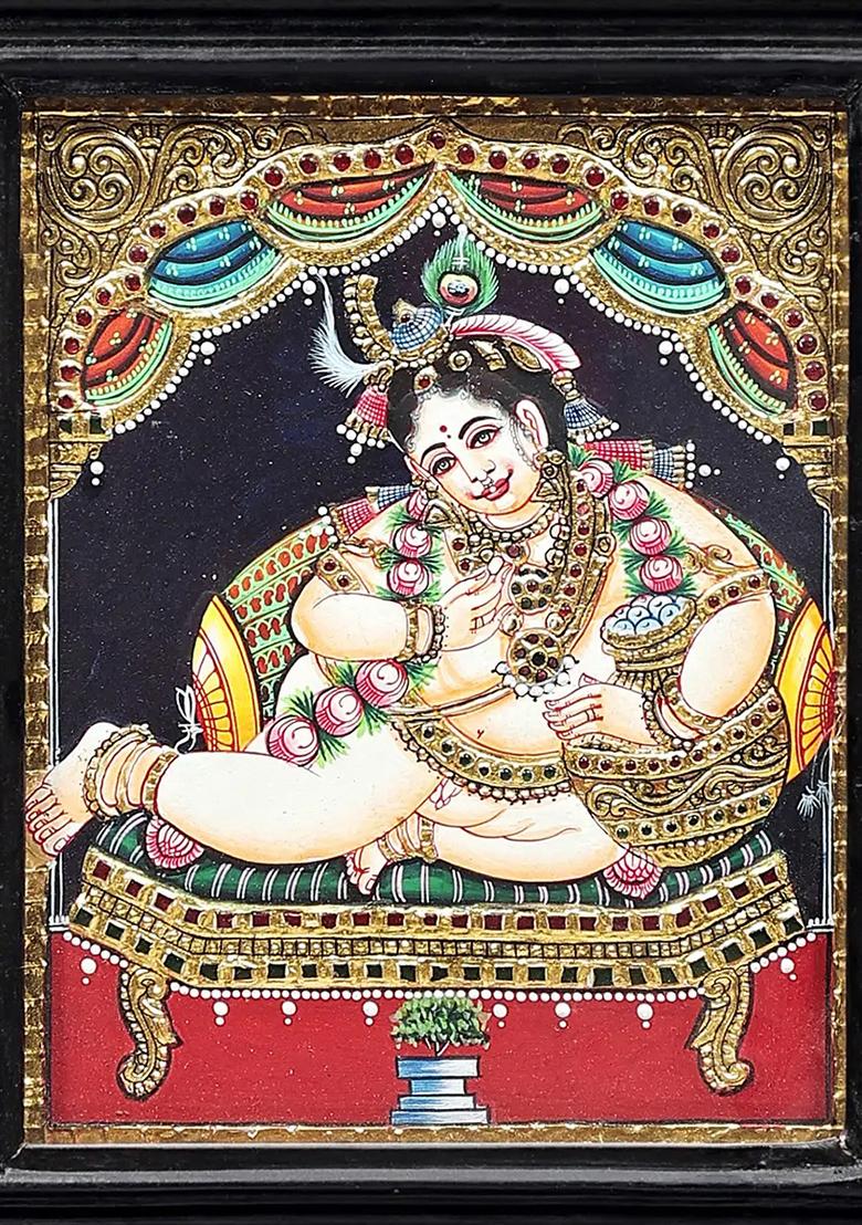 Butter Krishna Tanjore Painting