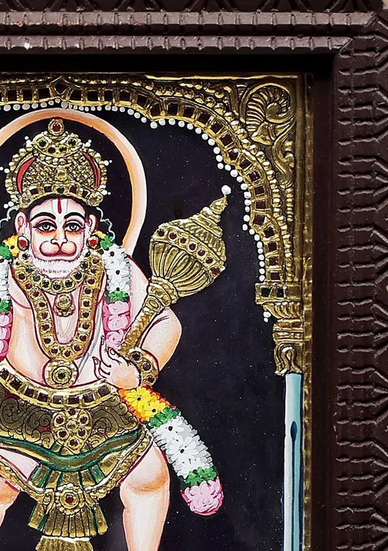Lord Hanuman Ji Tanjore Painting