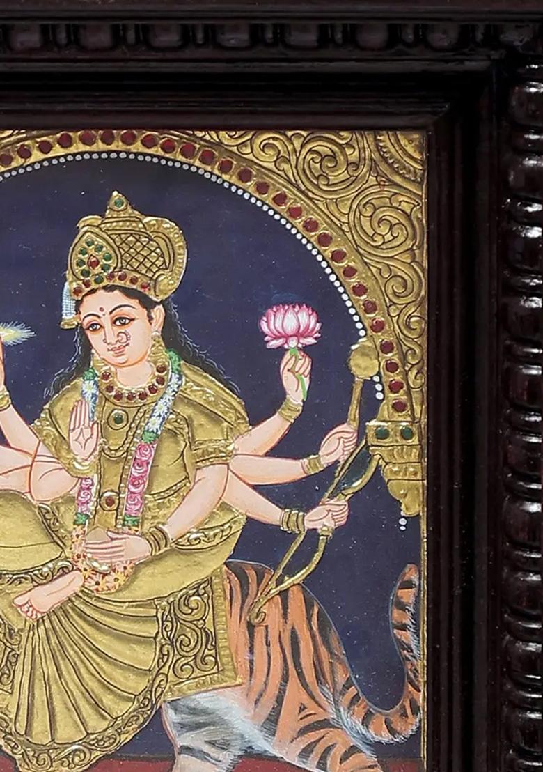 Ashtabhuja Goddess Durga Tanjore Painting