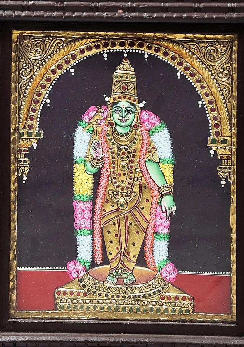 Goddess Meenakshi Tanjore Painting