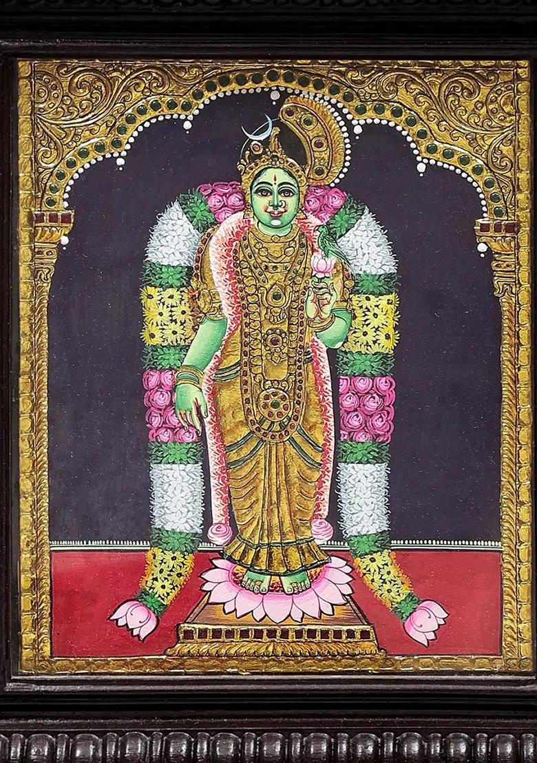 Goddess Meenakshi Tanjore Painting