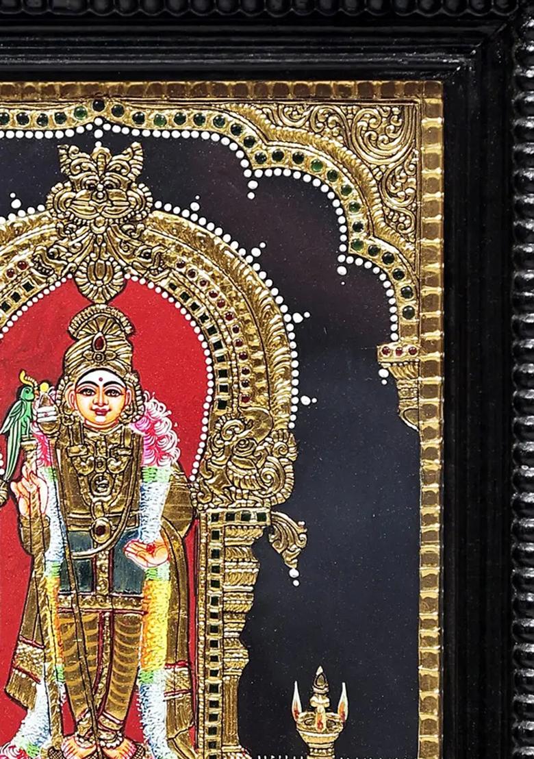 Goddess Meenakshi Tanjore Painting 24K Gold