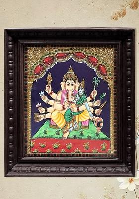 Ganesha The Lord Of Prosperity Tanjore Painting