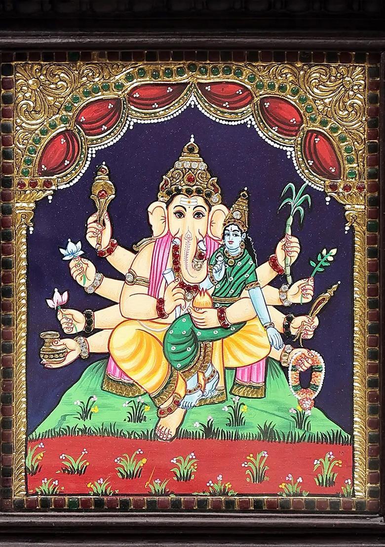 Ganesha The Lord Of Prosperity Tanjore Painting