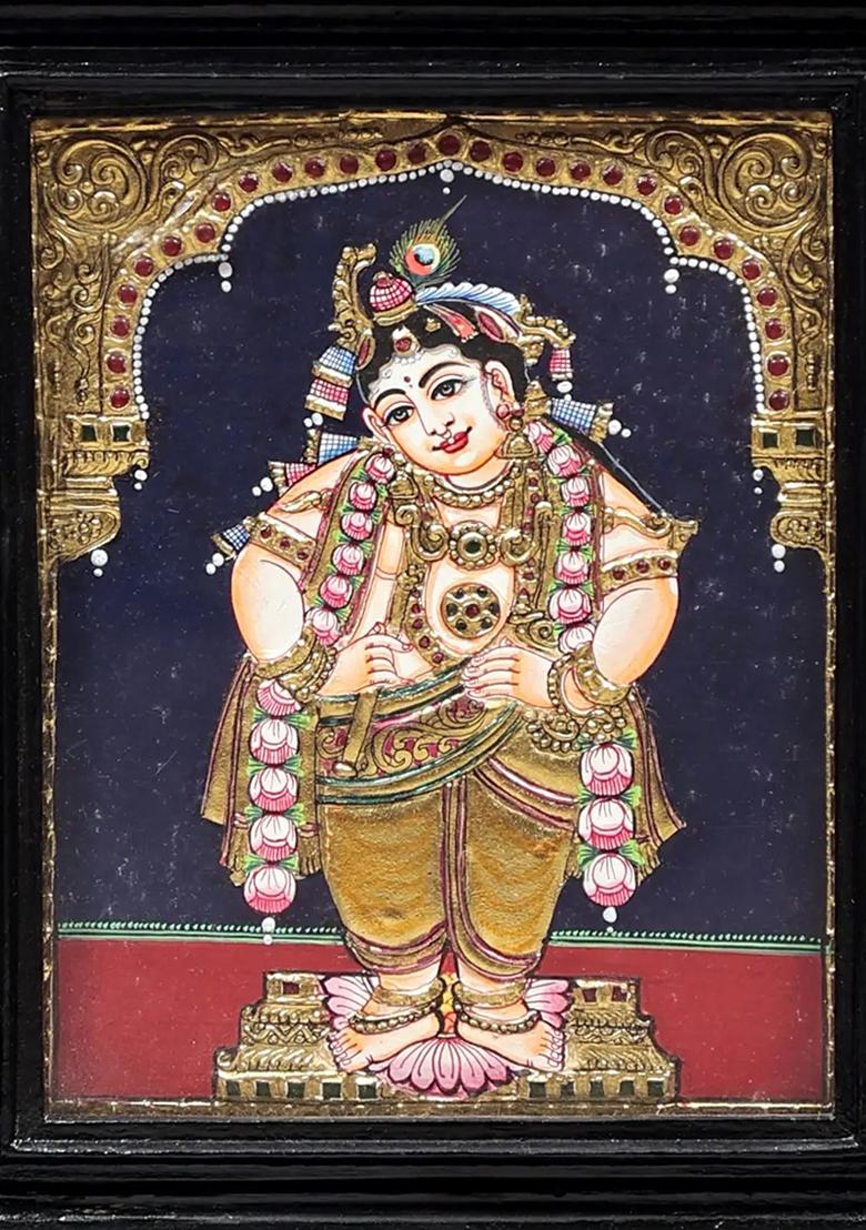 Standing Lord Krishna Tanjore Painting