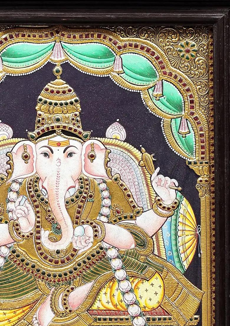 Bhagwan Ganesha Tanjore Painting 24K Gold