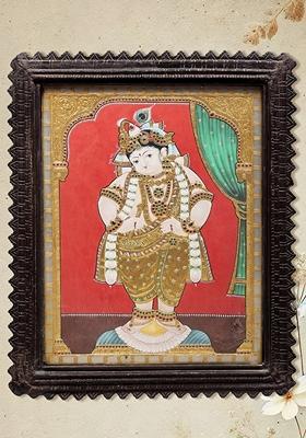 Lord Krishna Tanjore Painting 24K Gold