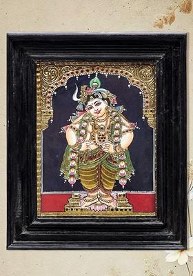 Standing Lord Krishna Tanjore Painting