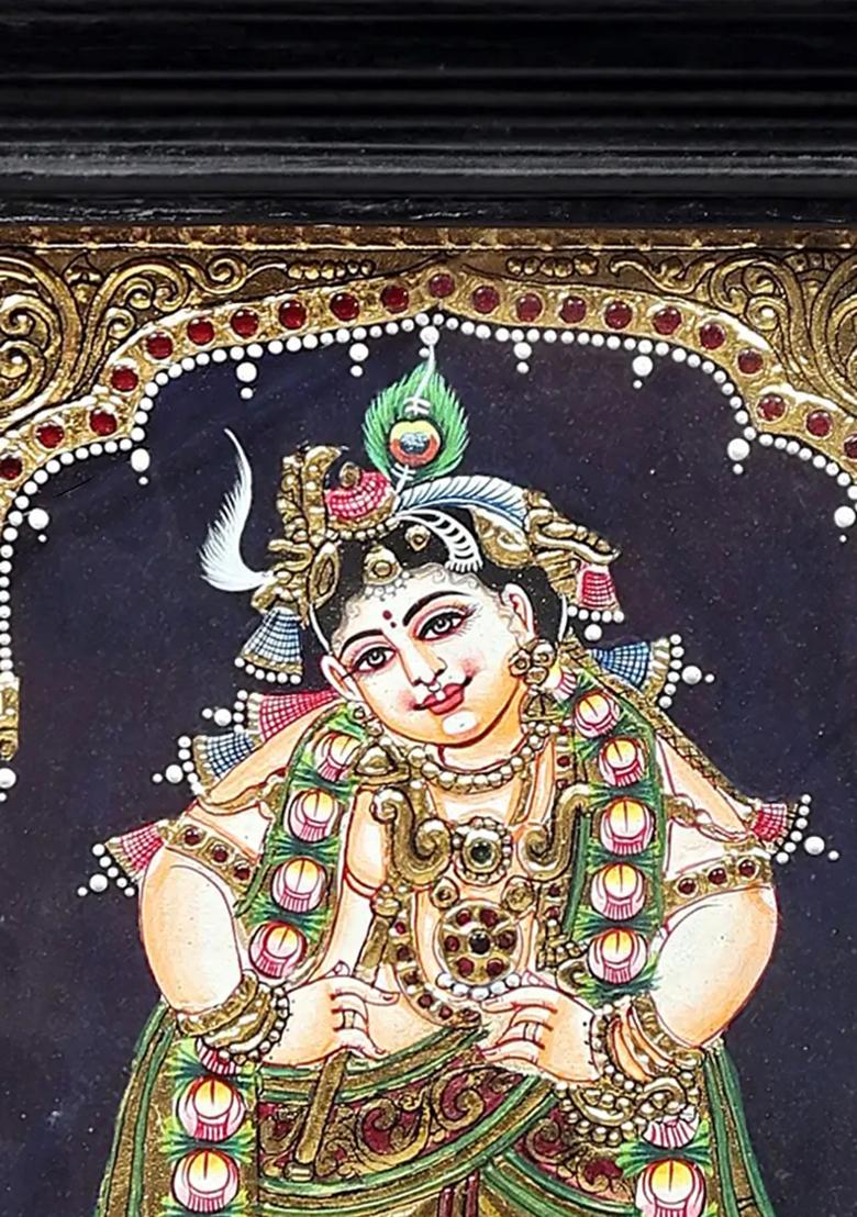 Standing Lord Krishna Tanjore Painting