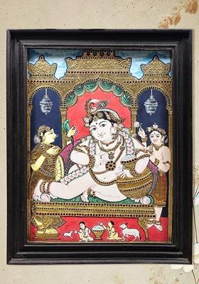 Navaneeta Krishna Tanjore Painting