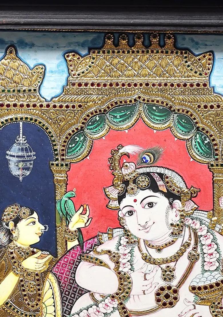 Navaneeta Krishna Tanjore Painting