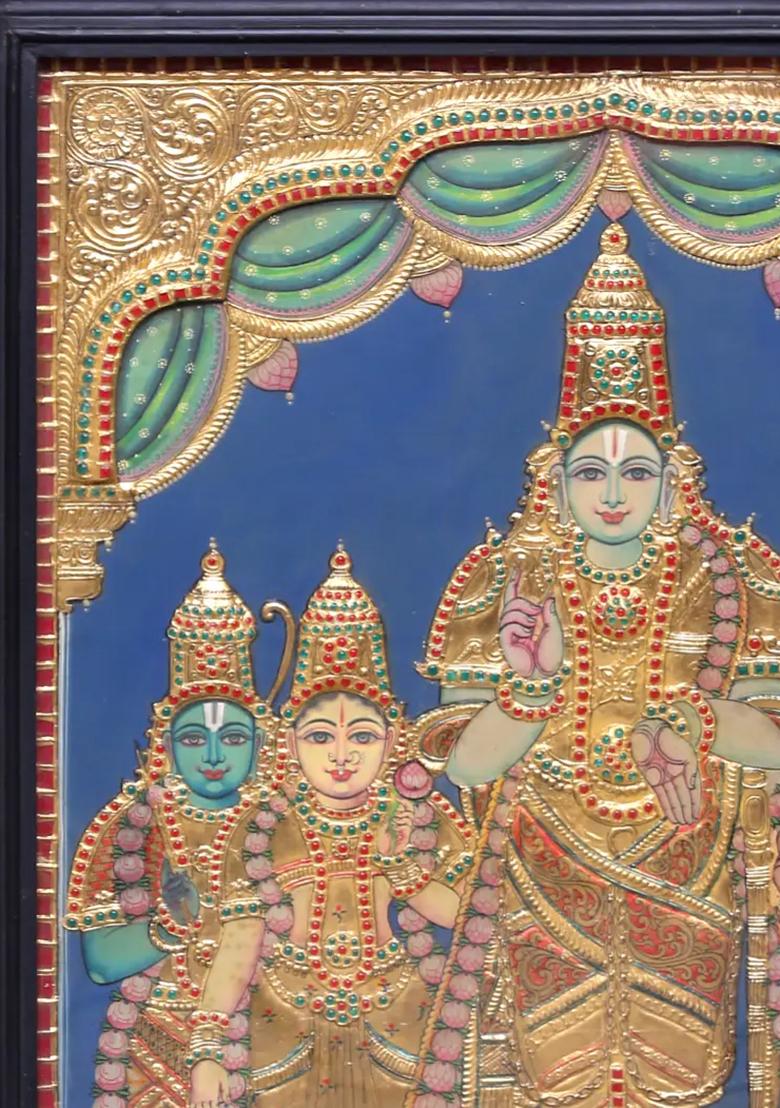 Large Thiruvallikeni Parthasarathy Tanjore Painting