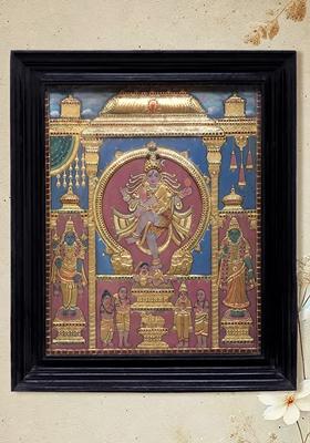 Large Urdhva Tandava Tanjore Painting