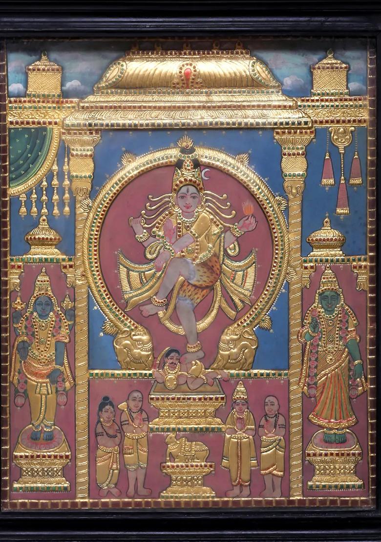 Large Urdhva Tandava Tanjore Painting
