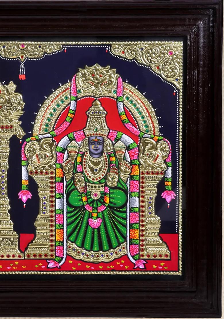 Tirupati Balaji With Devi Padmavathi Tanjore Painting