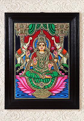 Devi Gajalakshmi Tanjore Painting