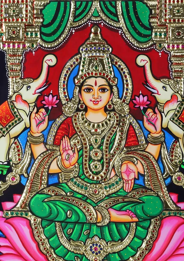 Devi Gajalakshmi Tanjore Painting