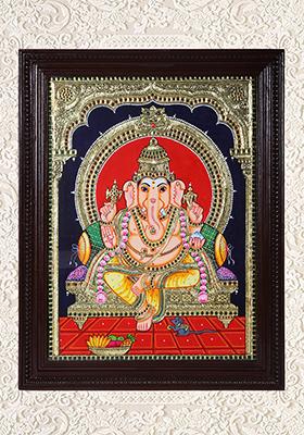 Lord Ganesha Tanjore Painting