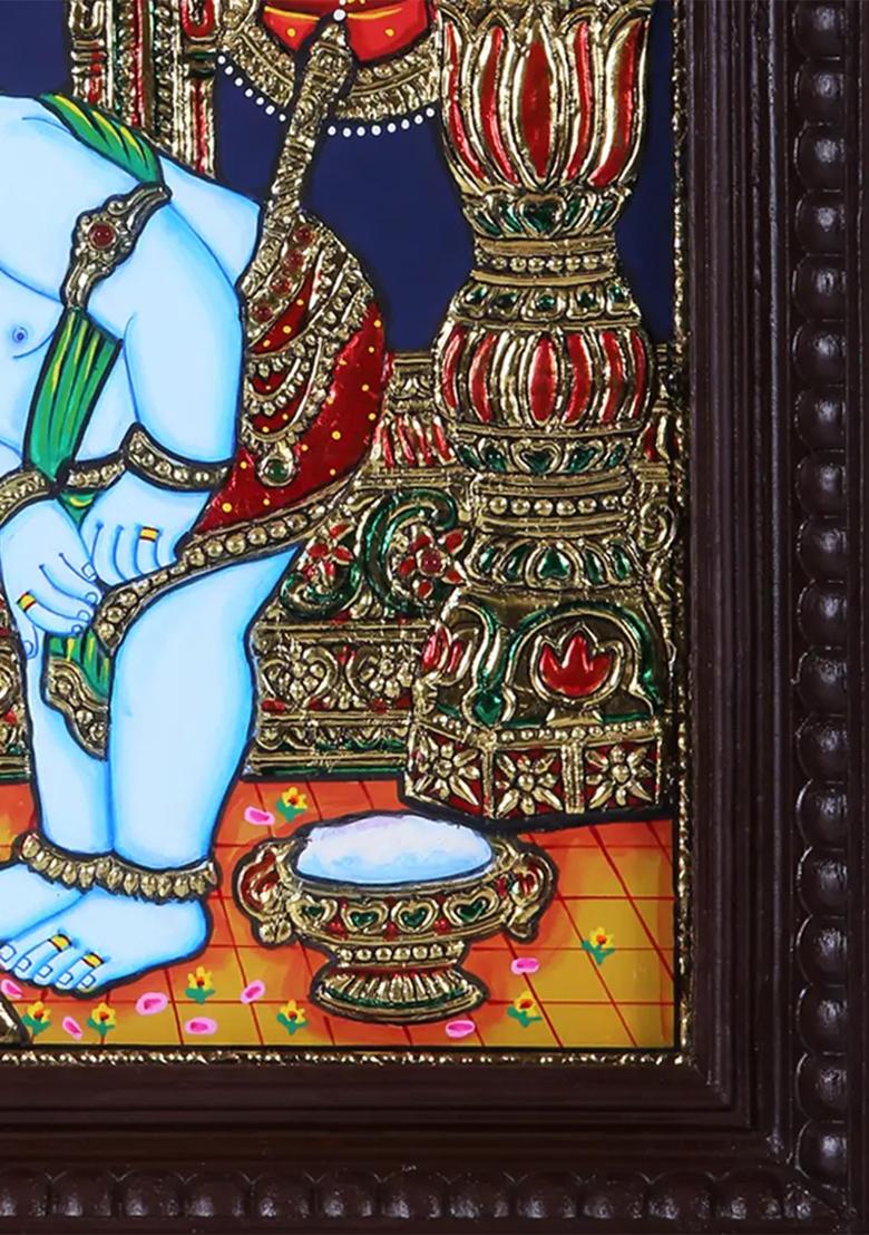 Handcrafted Butter Krishna Tanjore Painting