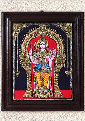 Handcrafted Lord Ktikeya Tanjore Painting