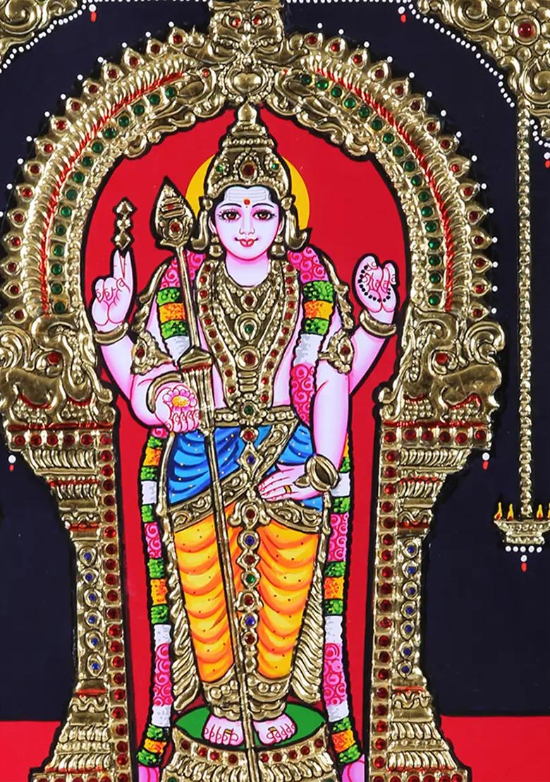 Handcrafted Lord Ktikeya Tanjore Painting