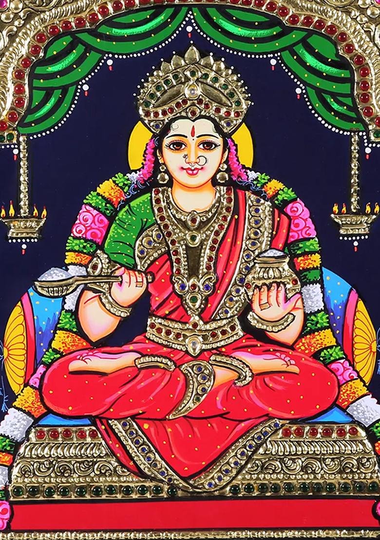 Handcrafted Goddess Annapurna Tanjore Painting