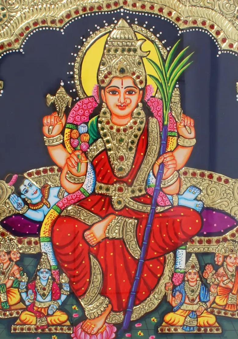 Handcrafted Goddess Rajarajeshwari Tanjore Painting