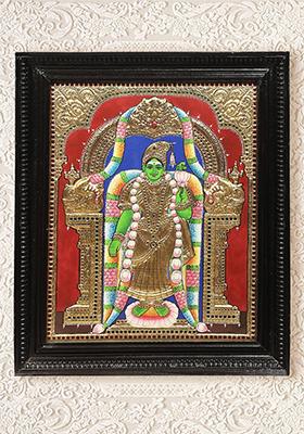 Majestic Goddess Meenakshi Tanjore Painting