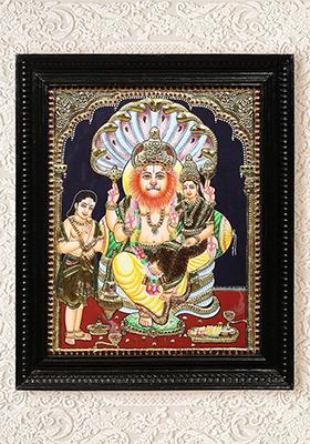 Lakshmi Narasimha With Bhakta Prahlad Tanjore